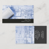 PixDezines TRENDY ARACHITECH BLAUES DRUCKPAPIER Visitenkarte (Vorne/Hinten)