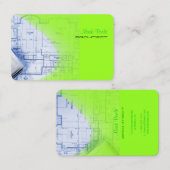 PixDezines Trendy Architect Electric Green Visitenkarte (Vorne/Hinten)
