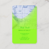 PixDezines Trendy Architect Electric Green Visitenkarte (Rückseite)