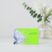 PixDezines Trendy Architect Electric Green Visitenkarte (Stehend Vorderseite)
