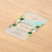 PixDezines Tropical Flowers+Beach Quinceanera Acryleinladungen (Ablage )