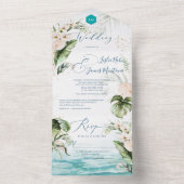 PixDezines Tropical Jungle Foliage Beach Event All In One Einladung (Innen Boden)