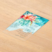 PixDezines Tropical Paradise Beach Wedding Acryleinladungen (Ablage )