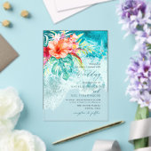 PixDezines Tropical Paradise Beach Wedding Acryleinladungen (In Situ (Hochzeit))