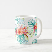PixDezines Tropical Paradise Floral Foliage Kaffeetasse (VorderseiteRechts)