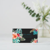 PixDezines tropische Blume Foliage Visitenkarte (Stehend Vorderseite)