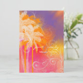 PixDezines tropische Hula+Wirbel Einladung (Stehend Vorderseite)