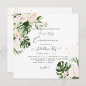 PixDezines Tropisches Geflora in Foliage Einladung (Vorne/Hinten)