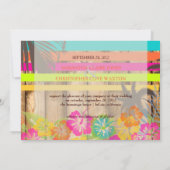 PixDezines tropisches Grunge/Strand-Thema/DIY-Farb Einladung (Rückseite)