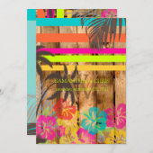 PixDezines tropisches Grunge/Strand-Thema/DIY-Farb Einladung (Vorne/Hinten)