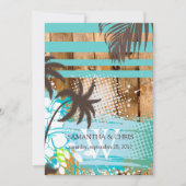 PixDezines tropisches Grunge/Strand-Thema/DIY-Farb Einladung (Vorderseite)