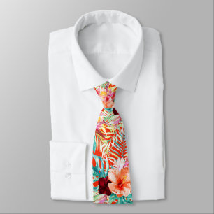 PixDezines Tropisches Paradies Florale Foliage Krawatte