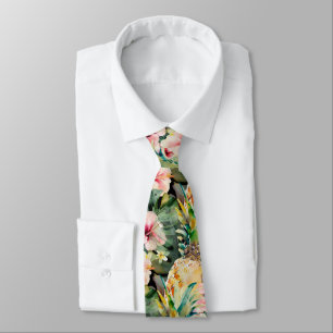 PixDezines Tropisches Paradies Florale Foliage Krawatte