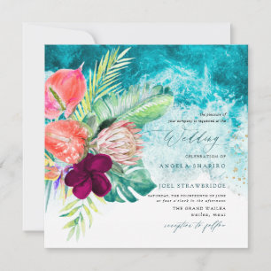 PixDezines Tropisches Paradies Strand Hochzeitsein Einladung