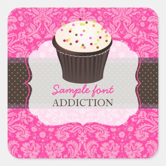 PixDezines, trübe Farben, Sprinklen, Kuchen Quadratischer Aufkleber (Vorderseite)