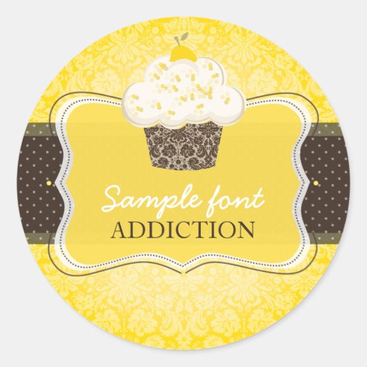 PixDezines, trübe Farben, Zitronenkuchen Runder Aufkleber (Vorderseite)