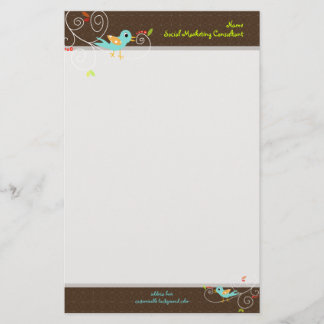 PixDezines Tweete, tweete, SEO-Marketing/DIY-Farbe Briefpapier