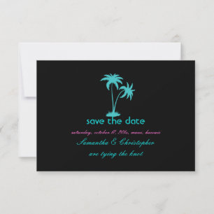 PixDezines Twin Palms, aqua blau Save The Date