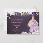 PixDezines Twins Sweet 16 Rose Gold Lilac Einladung (Rückseite)