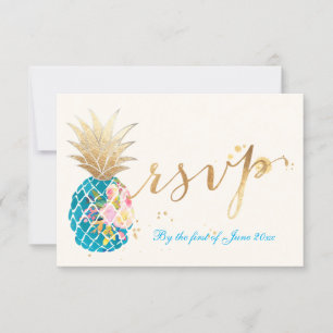 PixDezines uAwg Ananas/Goldrausch Schlaganfälle RSVP Karte