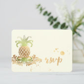 PixDezines UAWG Ananas/Imitate Goldrausch Schlagan RSVP Karte (Stehend Vorderseite)
