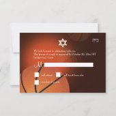 PixDezines UAWG Basketball Bar Mitzvah ✡ RSVP Karte (Rückseite)
