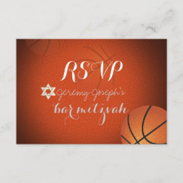 PixDezines UAWG Basketball Bar Mitzvah ✡ RSVP Karte