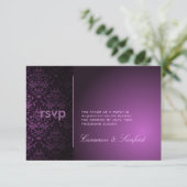 PixDezines UAWG Bijoux Damask/plum RSVP Karte (Stehend Vorderseite)