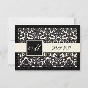 PixDezines uAwg Black Flora Damask/DIY-Farbe RSVP Karte