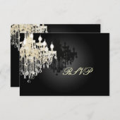 PixDezines UAWG Black + White Chandelier RSVP Karte (Vorne/Hinten)