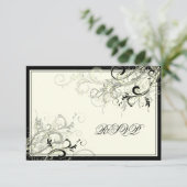 PixDezines UAWG BLACK WIRBEL/DIY HINTERGRUND RSVP Karte (Stehend Vorderseite)