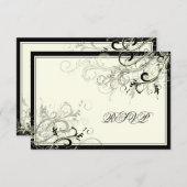 PixDezines UAWG BLACK WIRBEL/DIY HINTERGRUND RSVP Karte (Vorne/Hinten)