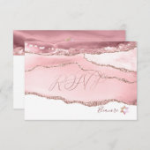 PixDezines UAWG Blush Burgundy Agate Bat Mitzvah ✡ RSVP Karte (Vorne/Hinten)