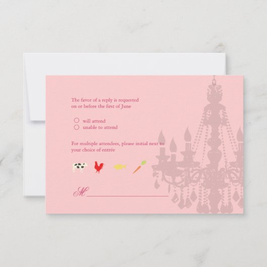 PixDezines uAwg Chandelier RSVP Karte (Rückseite)