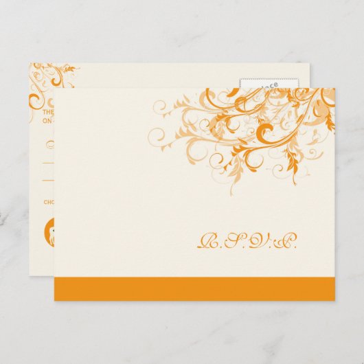 PixDezines uAwg citrus Wirbel/Degustation Einladungspostkarte (Vorne/Hinten)