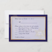 PixDezines uAwg classic Bar mitzvah/blau/gold RSVP Karte (Rückseite)