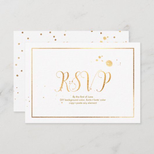 PixDezines UAWG Dazzled/Imitate Gold/DIY Hintergru RSVP Karte (Vorne/Hinten)