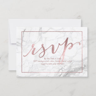 PixDezines UAWG Dazzled/Imitats Rose Gold/Marmor RSVP Karte