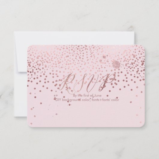 PixDezines UAWG Dazzled/Imitats Rose Gold/Rose Qua RSVP Karte (Vorderseite)