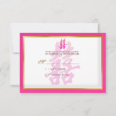 PixDezines uAwg Doppeltes Glück/heißes Rosa RSVP Karte (Rückseite)