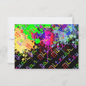 PixDezines-uAwg-Farbbälle/Neonleuchten/Mitzvah RSVP Karte (Rückseite)