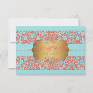 PixDezines uAwg Fidora Damask RSVP Karte