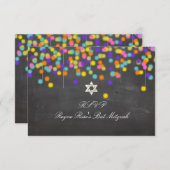 PixDezines uAwg fiesta+chalkboard/bat mitzvah RSVP Karte (Vorne/Hinten)
