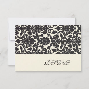 PixDezines uAwg (für 12x18) Schwarzflora Damask RSVP Karte