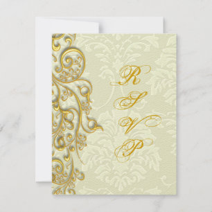 PixDezines-uAwg-Goldgold-Wirbel RSVP Karte