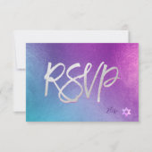 PixDezines UAWG H2 Ombre Lila+Pink Bat Mitzvah ✡ RSVP Karte (Vorderseite)