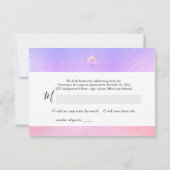 PixDezines UAWG H2 Ombre Lila+Pink Bat Mitzvah ✡ RSVP Karte (Rückseite)