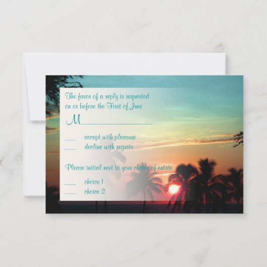 PixDezines uAwg Hawaiian Sunset at Mauna Kea RSVP Karte (Rückseite)