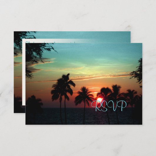 PixDezines uAwg Hawaiian Sunset at Mauna Kea RSVP Karte (Vorne/Hinten)