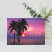 PixDezines uAwg Hawaiian Sunset Beach Scence RSVP Karte (Stehend Vorderseite)
